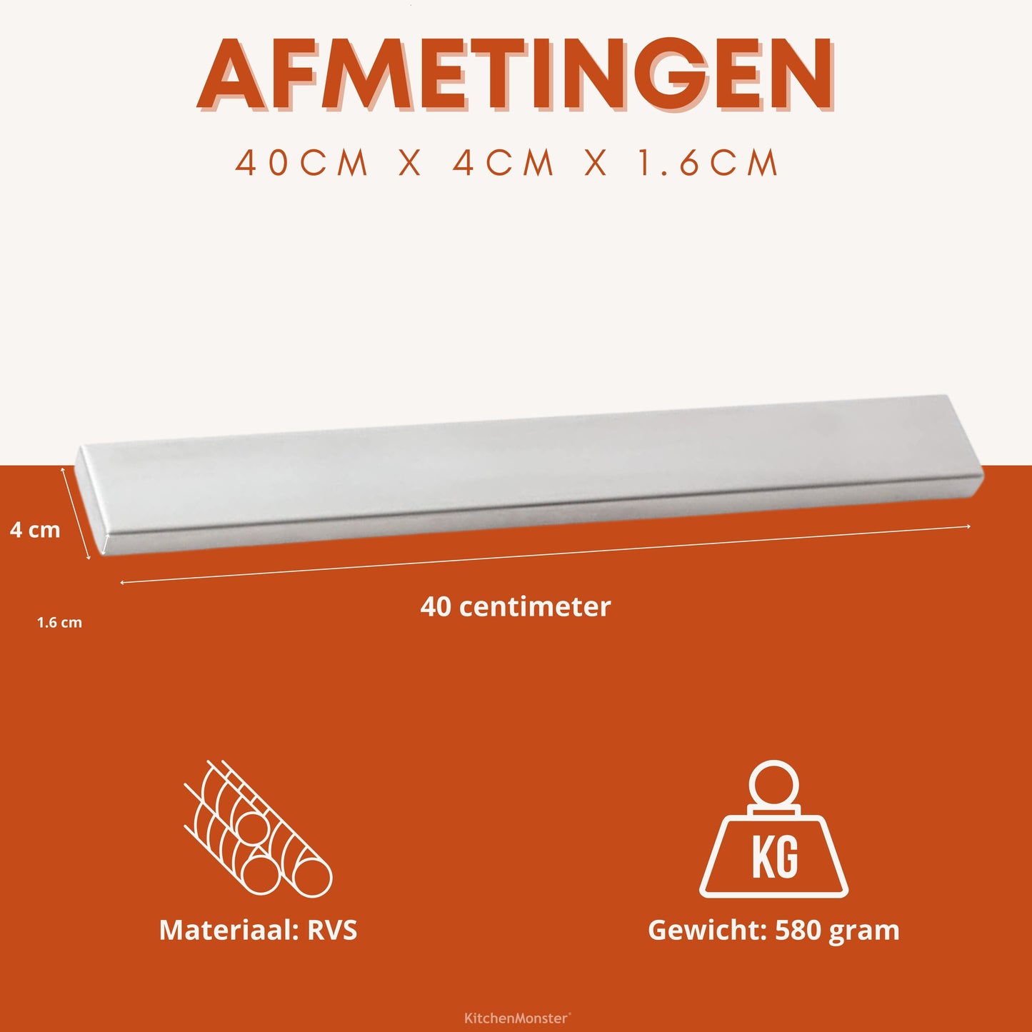 KitchenMonster® Messenmagneet 40cm