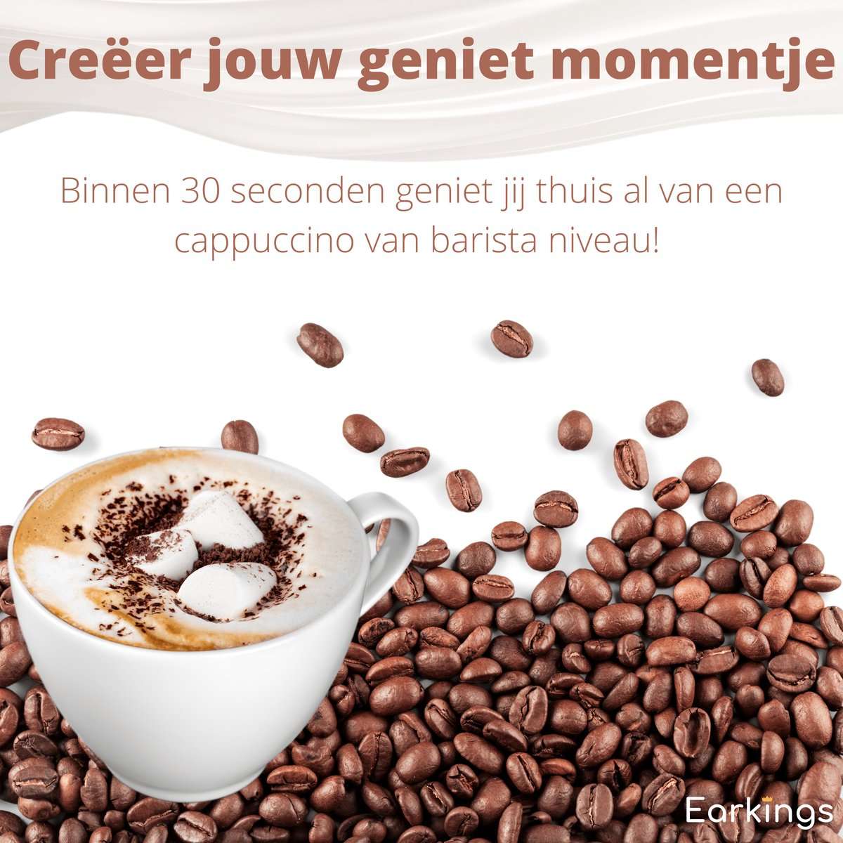 Premium Melkopschuimer Oplaadbaar - Inclusief 2 Opzetstukken - wit - Earkings