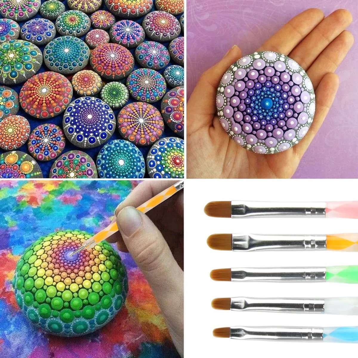 Dotting Tools 32 delig Mandala - inclusief Sjabloon - Earkings