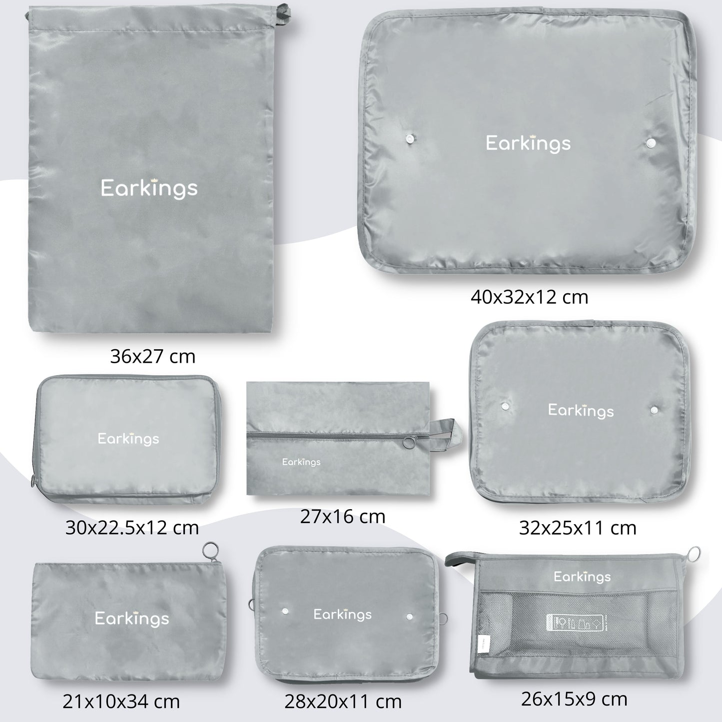 Packing Cubes Suitcase Organizer Set - 9 Pieces - Black