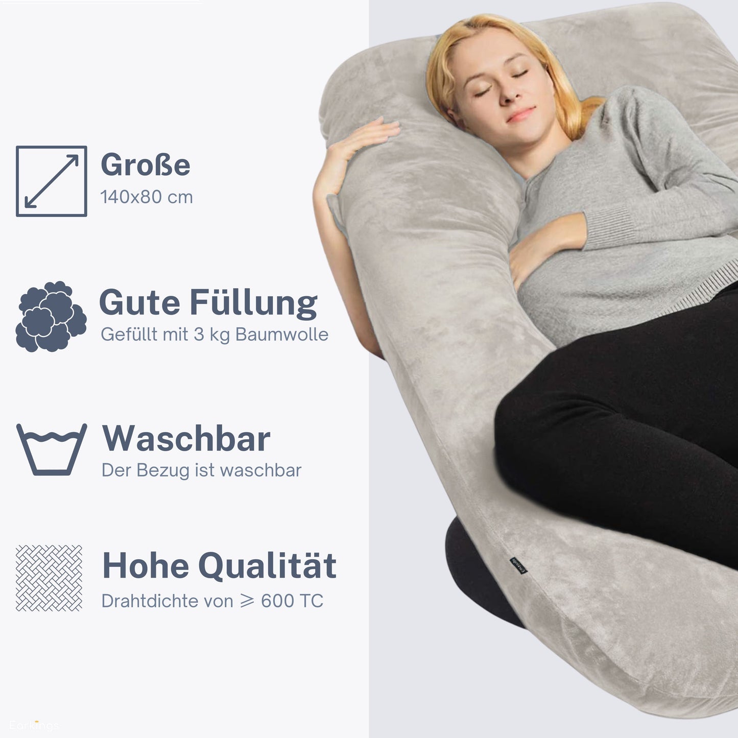 Pregnancy pillow Side sleeping pillow 140x80cm