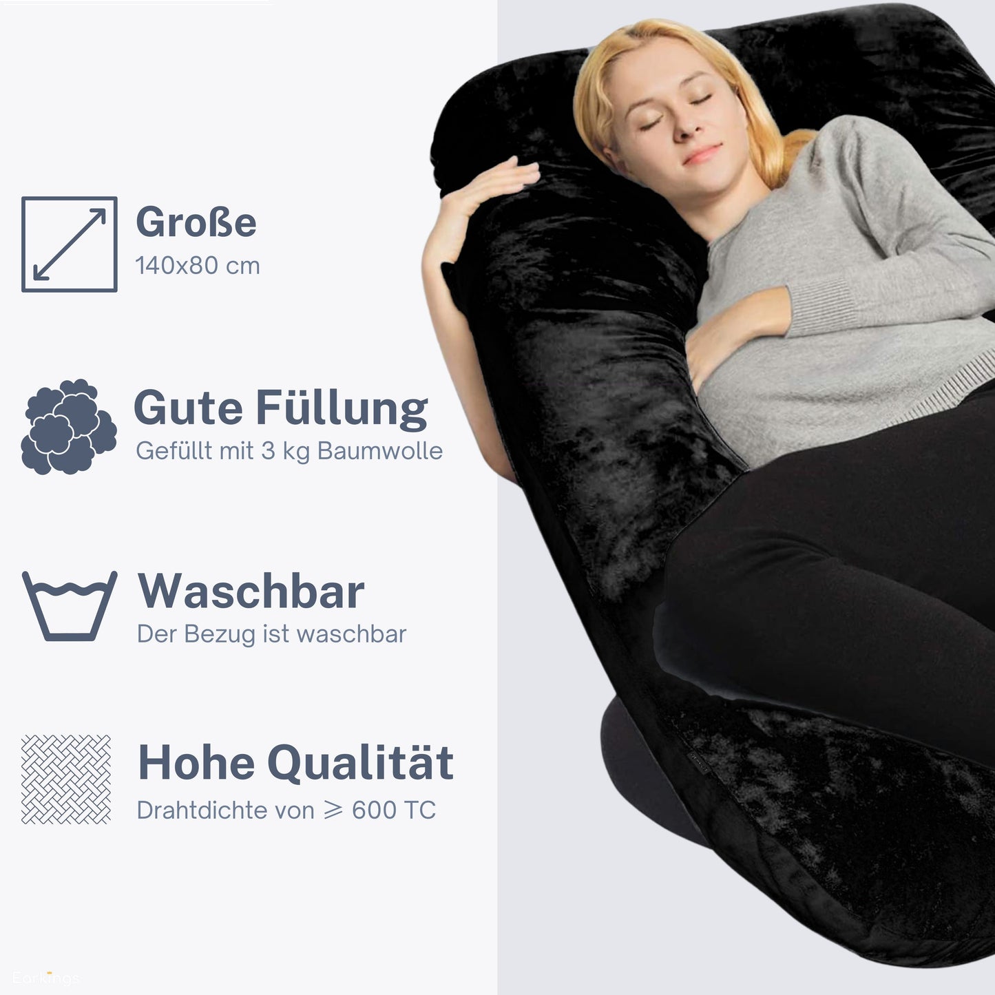 Pregnancy pillow Side sleeping pillow 140x80cm