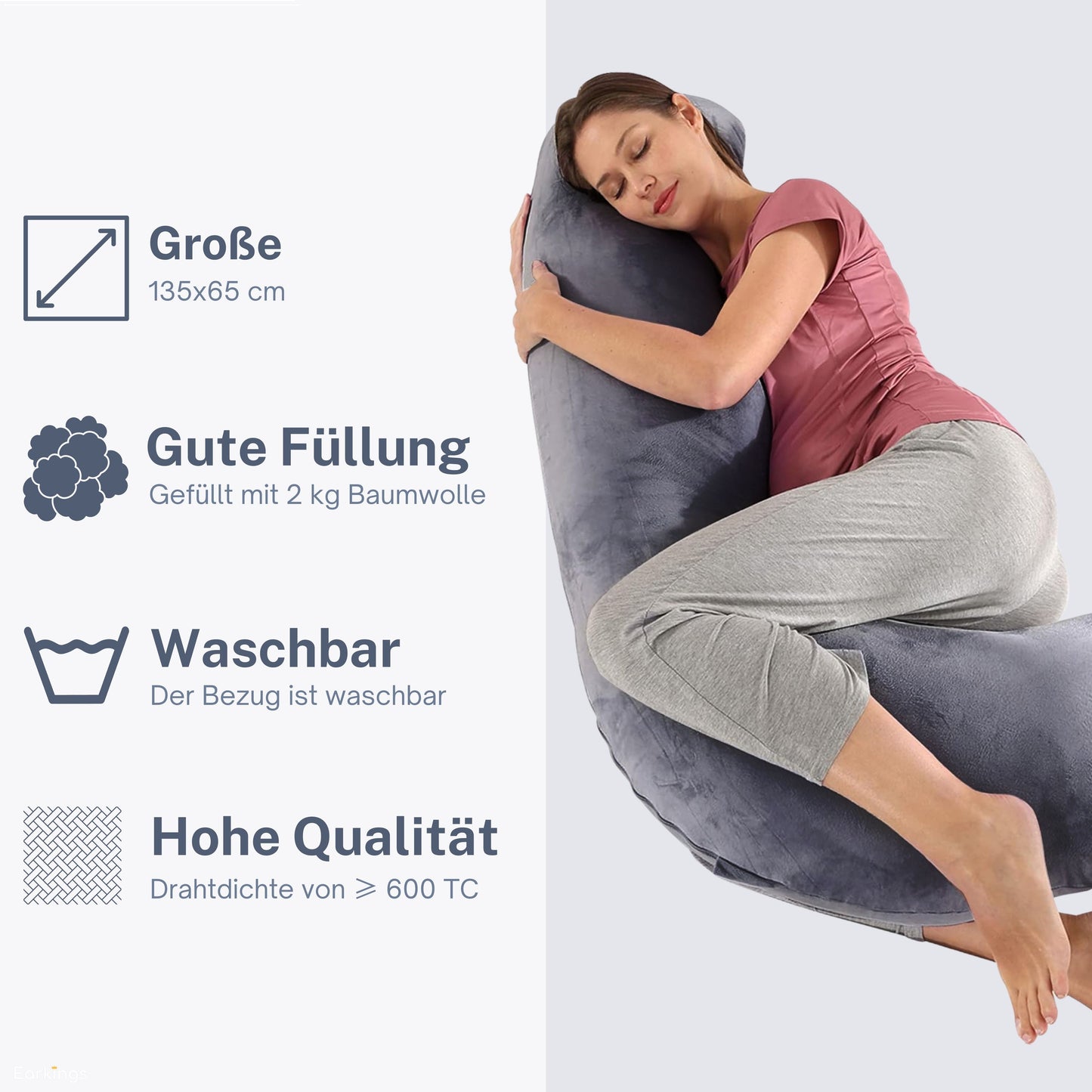 Pregnancy pillow Side sleeping pillow 140x80cm