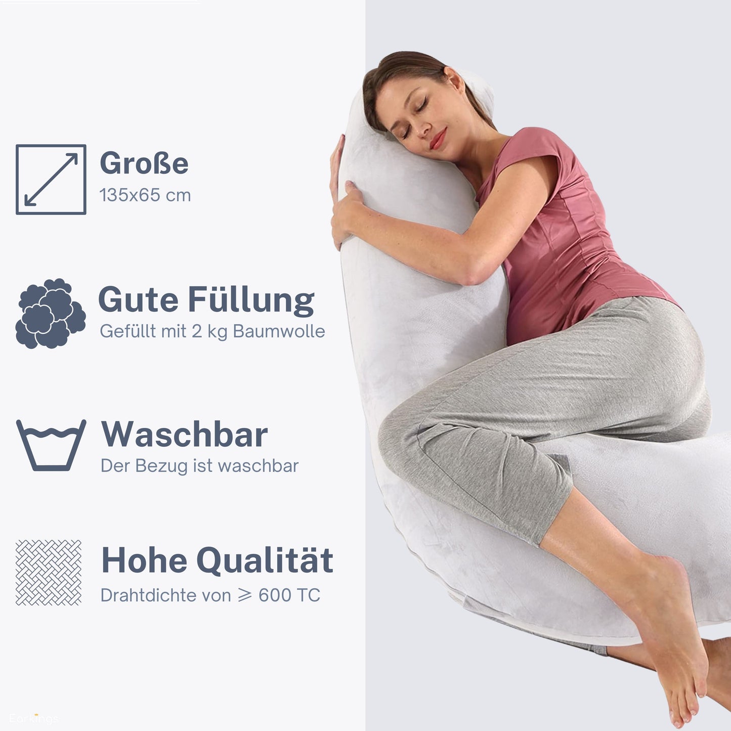 Pregnancy pillow Side sleeping pillow 140x80cm