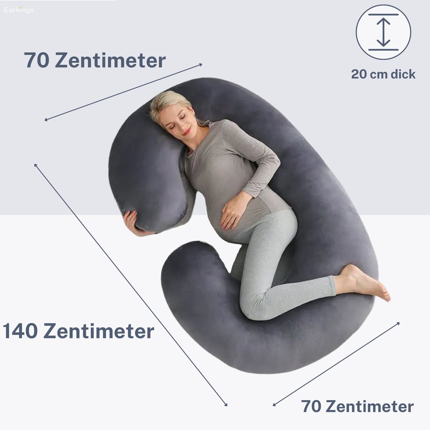 Pregnancy pillow Side sleeping pillow 140x80cm