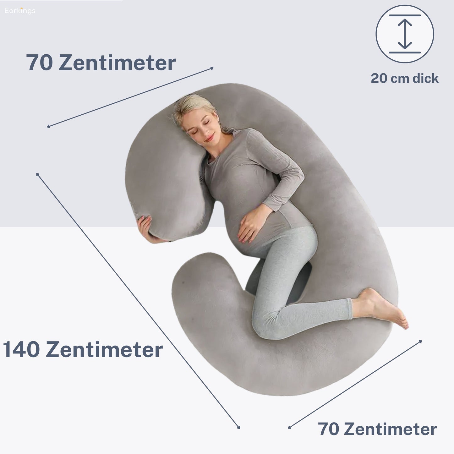 Pregnancy pillow Side sleeping pillow 140x80cm