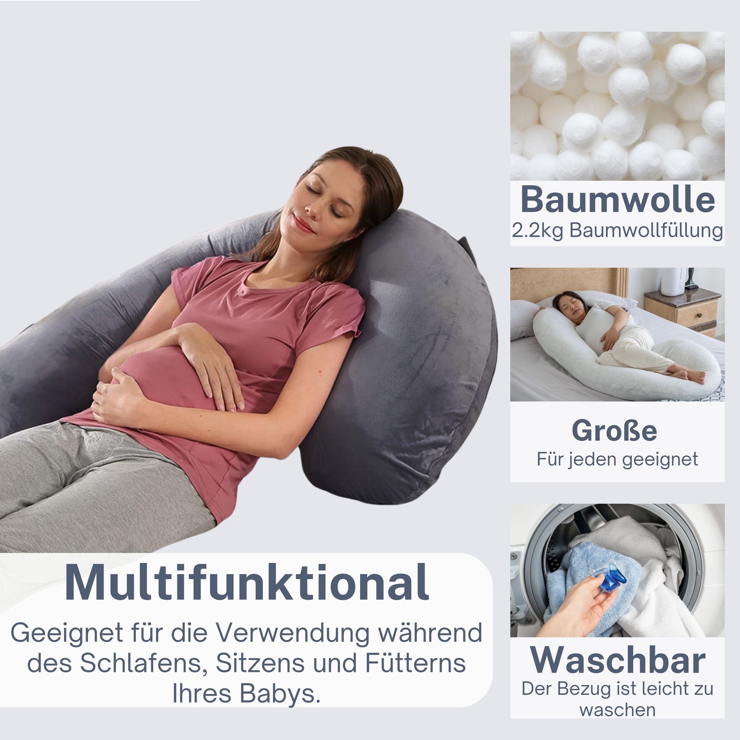 Pregnancy pillow Side sleeping pillow 140x80cm