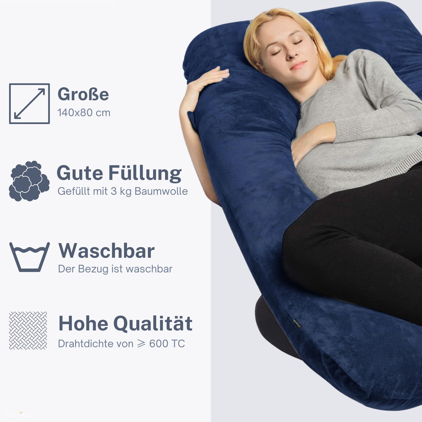 Pregnancy pillow Side sleeping pillow 140x80cm