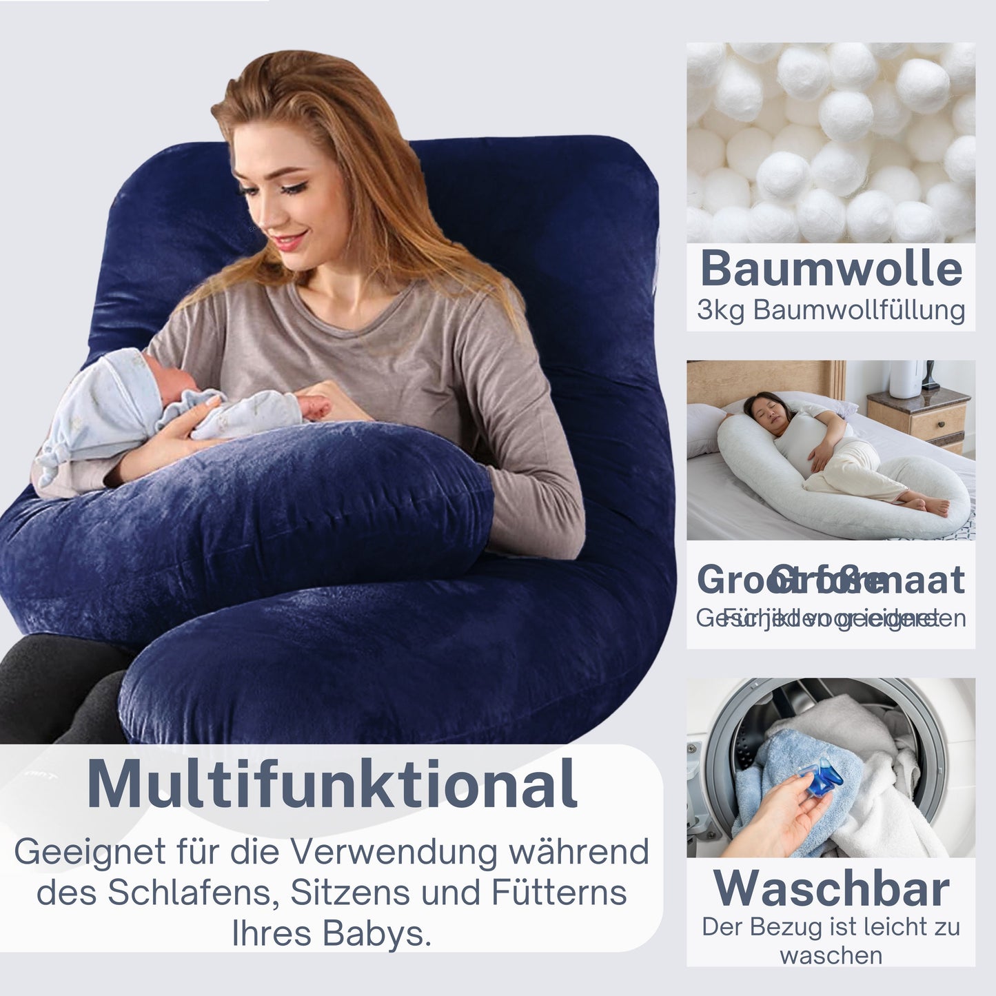 Pregnancy pillow Side sleeping pillow 140x80cm