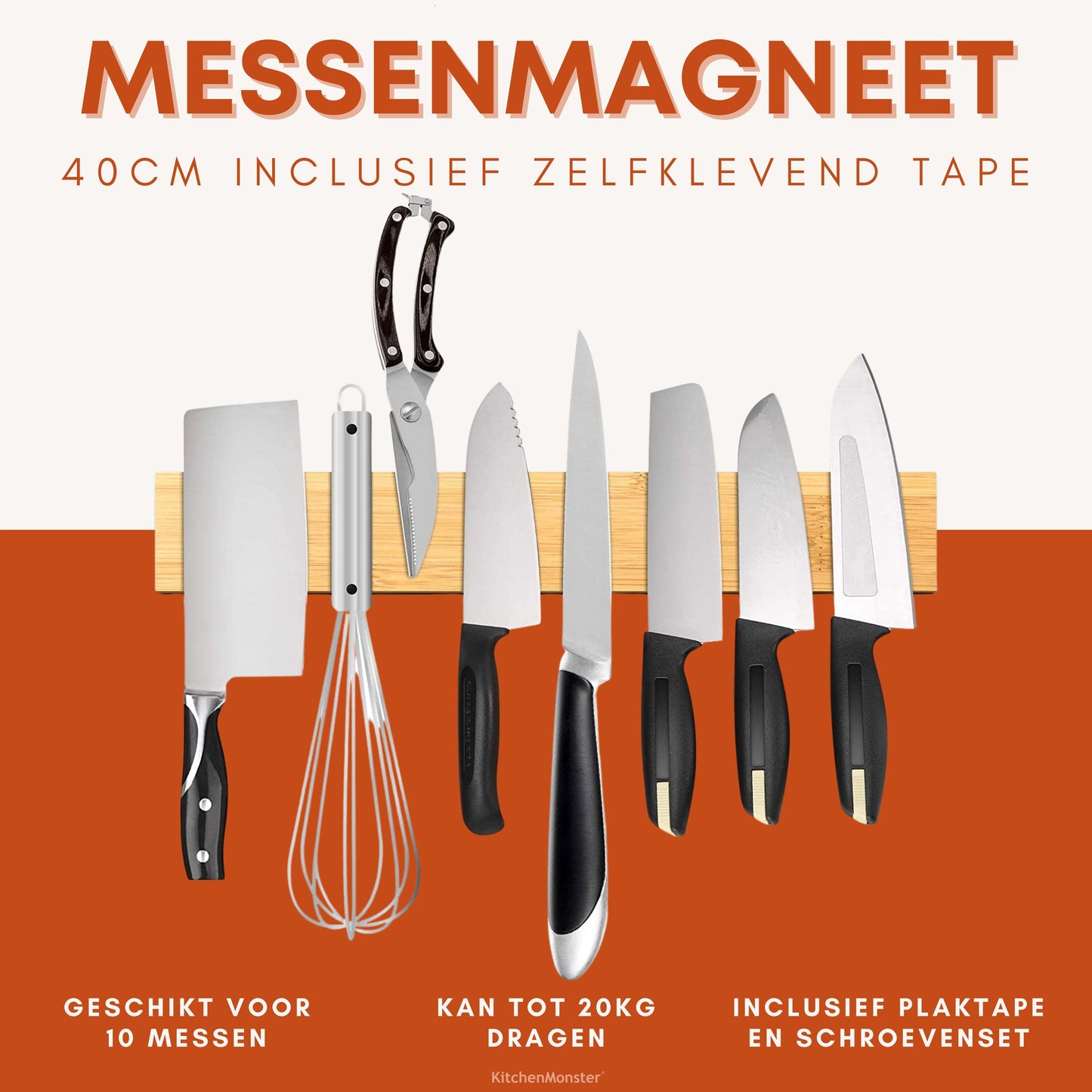KitchenMonster® Messenmagneet 40cm