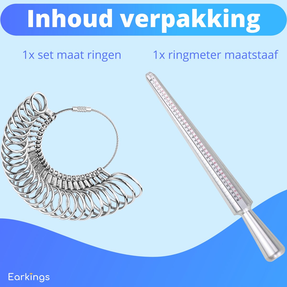 Ringmeter - Ringmaat meter voor elke Ringmaat - Ring sizer - Earkings