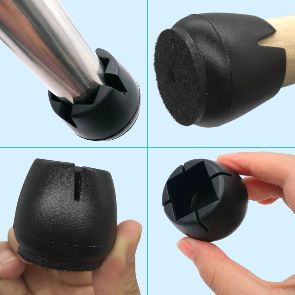 Stoelpoot Beschermers Vloerbeschermer Ø22-25 mm - 24 stuks - Earkings