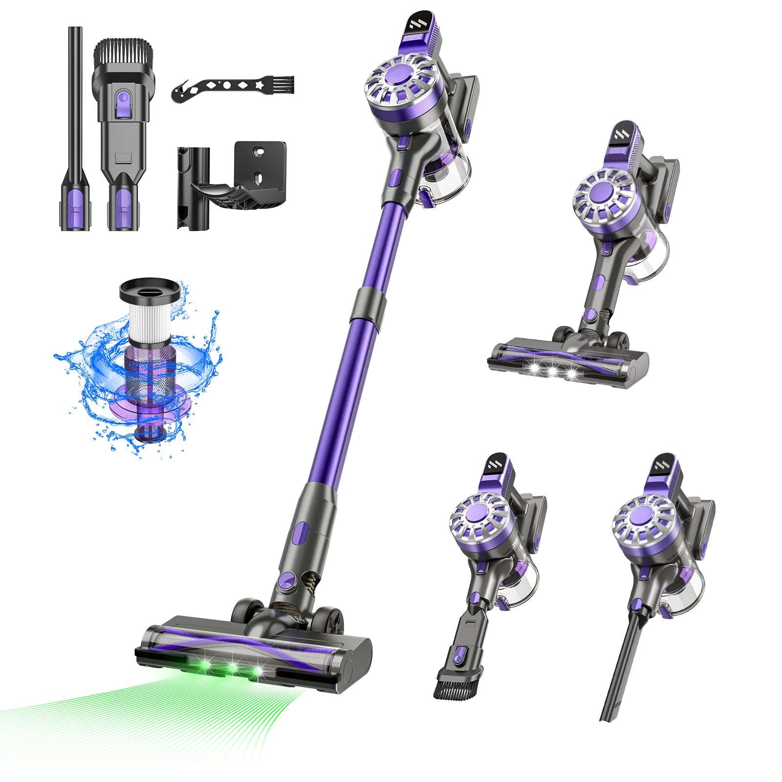 Steelstofzuiger Draadloos met Greenlight - Earkings