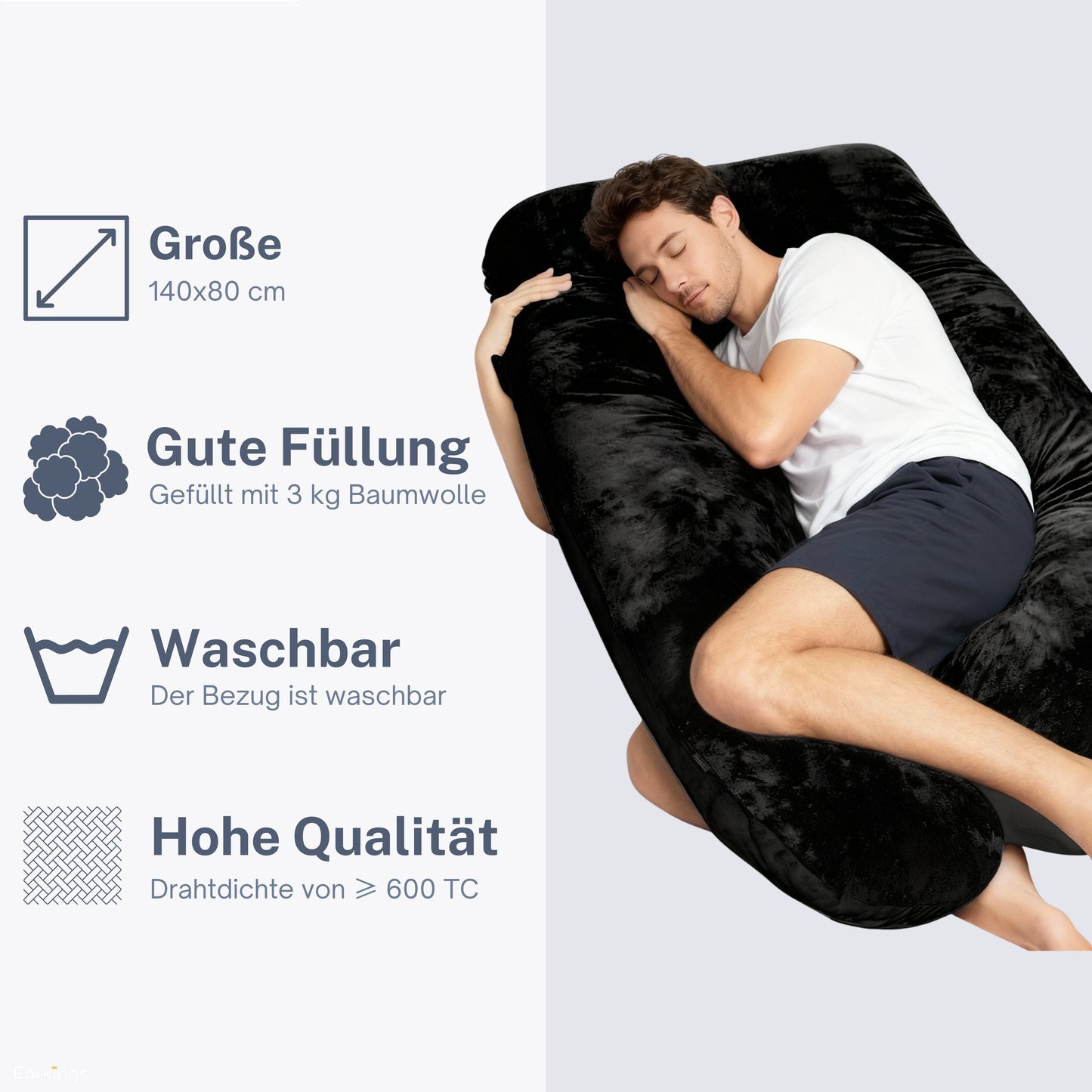 Pregnancy pillow Side sleeping pillow 140x80cm