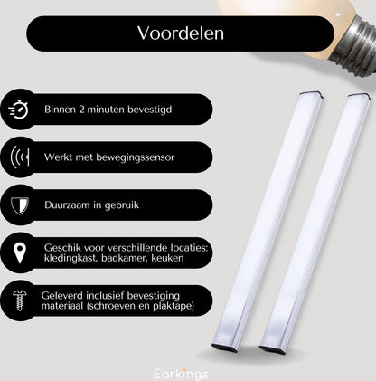 Onderbouwverlichting LED Met Bewegingssensor 30cm - Natuurlijk Wit