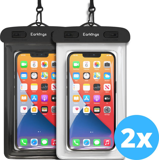 Waterproof Phone Cases Set of 2 - Black &amp; White