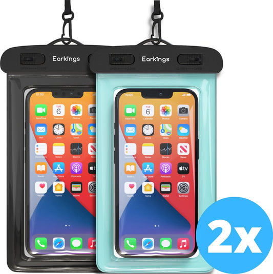 Waterproof Phone Cases Set of 2 - Black &amp; Blue