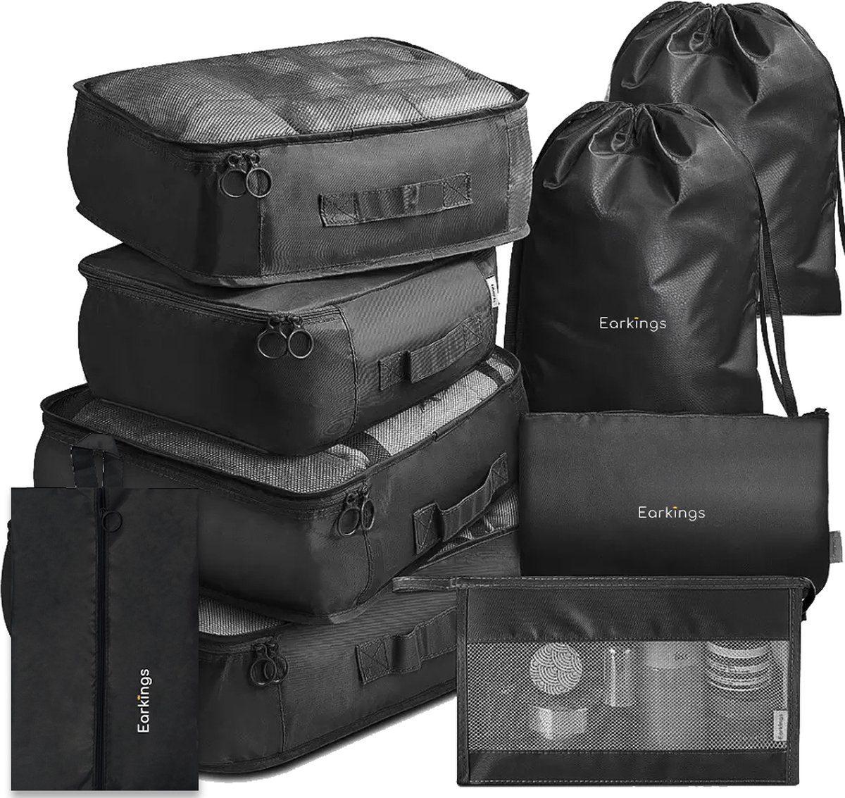 Packing Cubes Koffer Organizer Set - 9-Delige - zwart