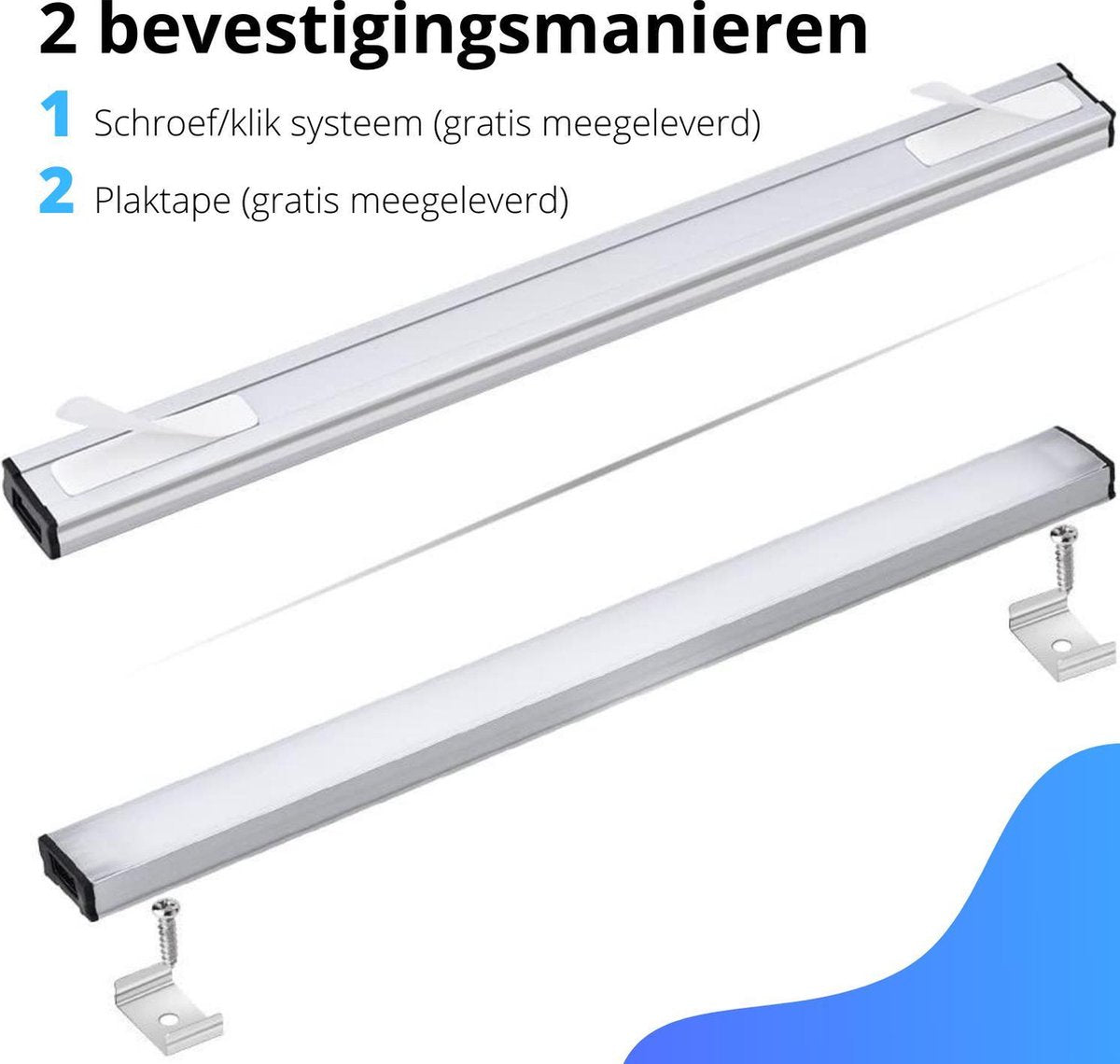 Onderbouwverlichting LED Met Bewegingssensor 30cm 2 stuks- Natuurlijk - wit