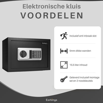 Elektronische Kluis 25x35x25 cm met Cijferslot