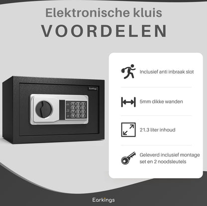 Elektronischer Safe 23x41x33 cm mit Zahlenschloss