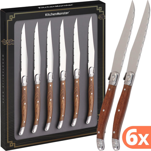 KitchenMonster® Steak knives set of 6 - Rosewood