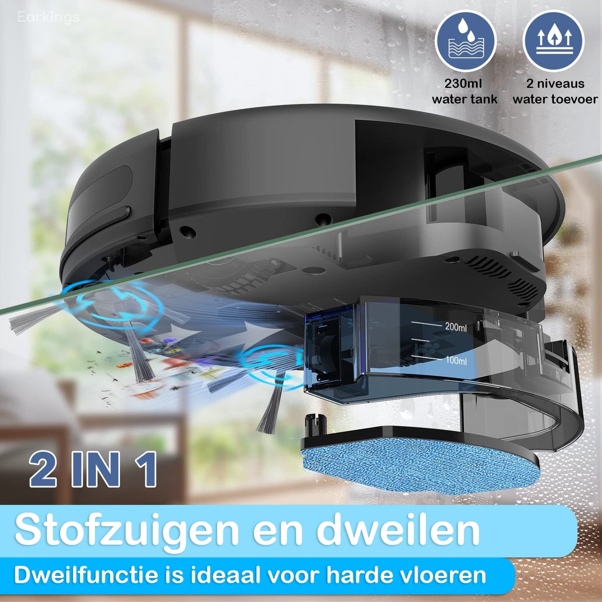 Robotstofzuiger SMART met Dweilfunctie en Laadstation