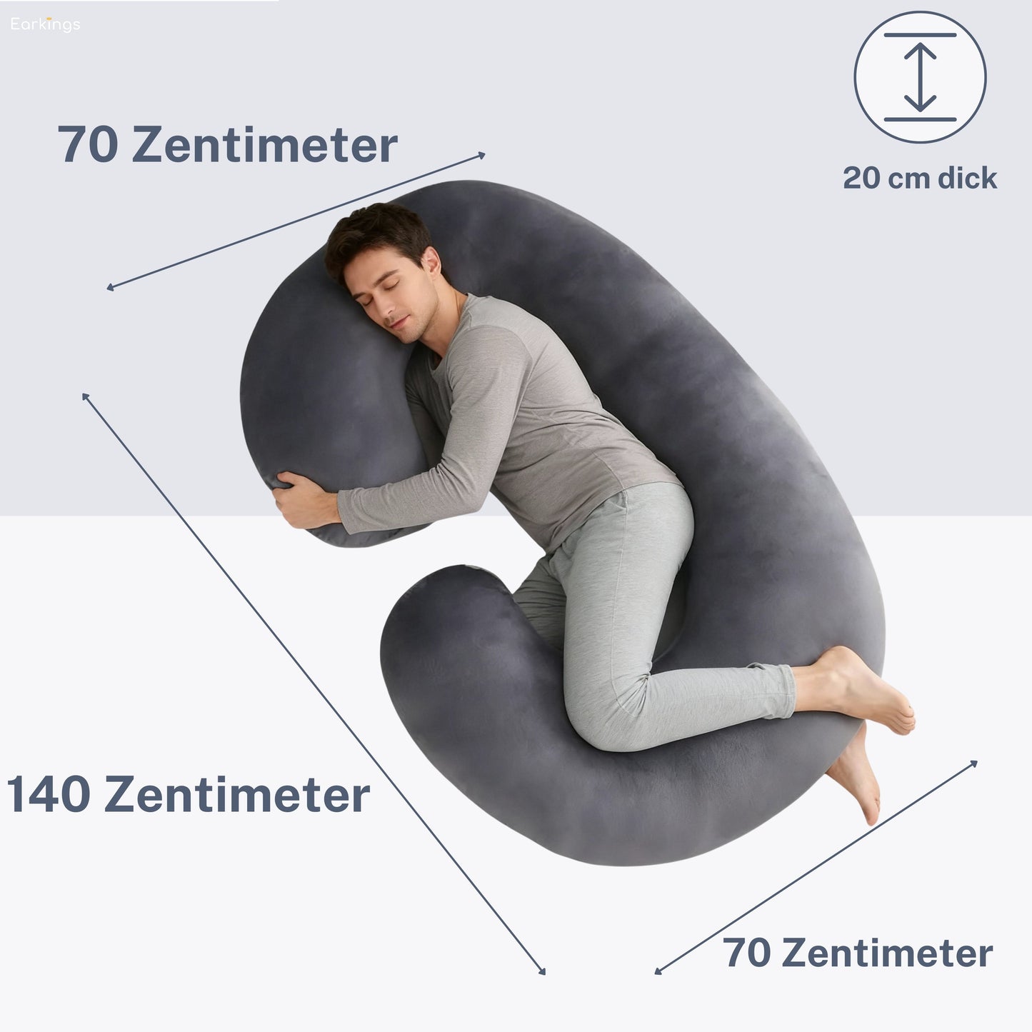 Pregnancy pillow Side sleeping pillow 140x80cm