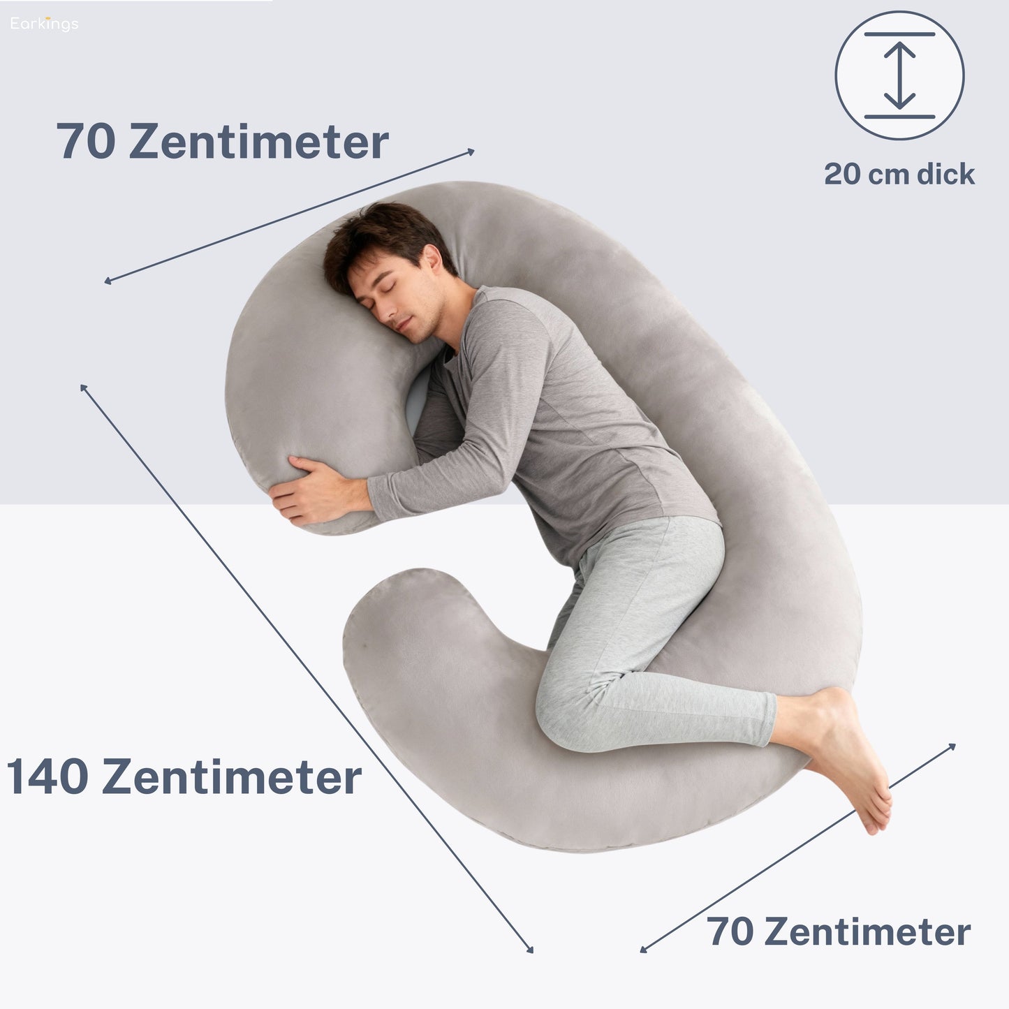 Pregnancy pillow Side sleeping pillow 140x80cm