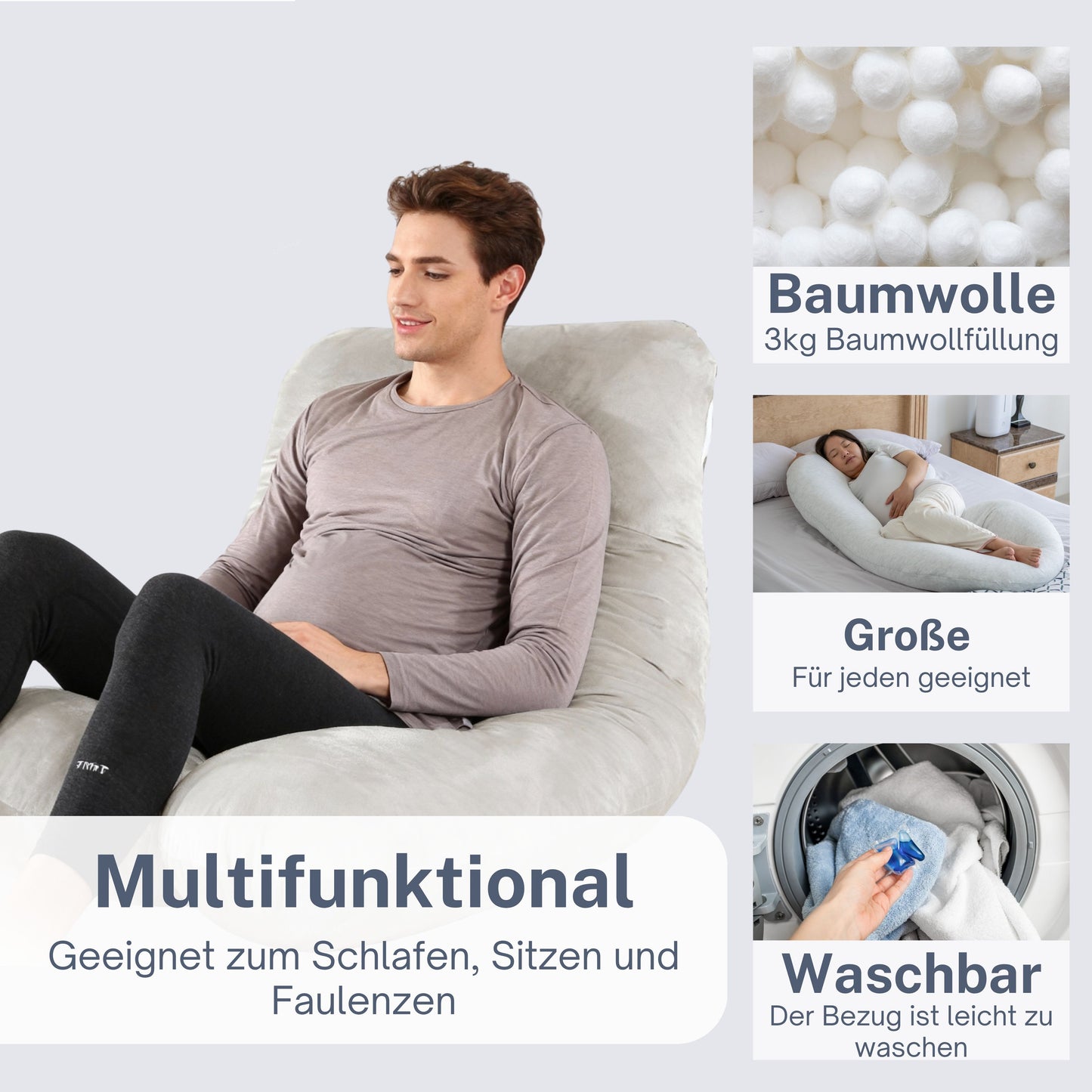 Pregnancy pillow Side sleeping pillow 140x80cm