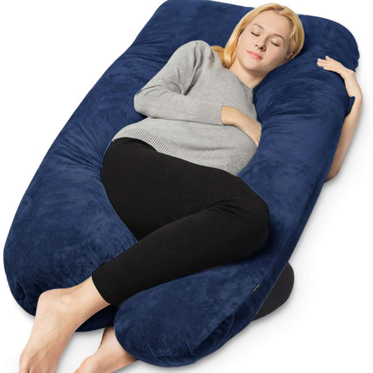 Pregnancy pillow Side sleeping pillow 140x80cm U-shape - blue