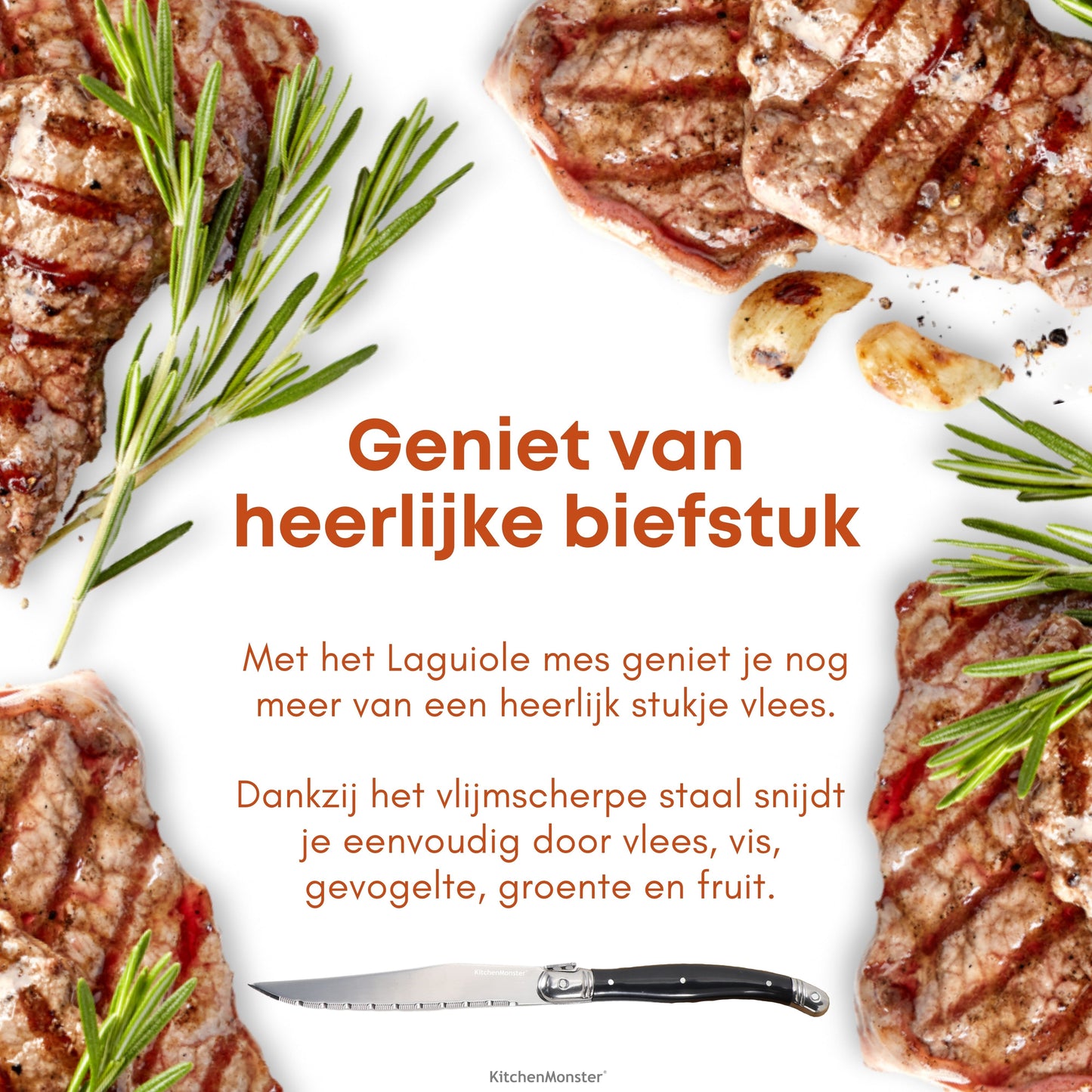 KitchenMonster® Steakmessen set van 6