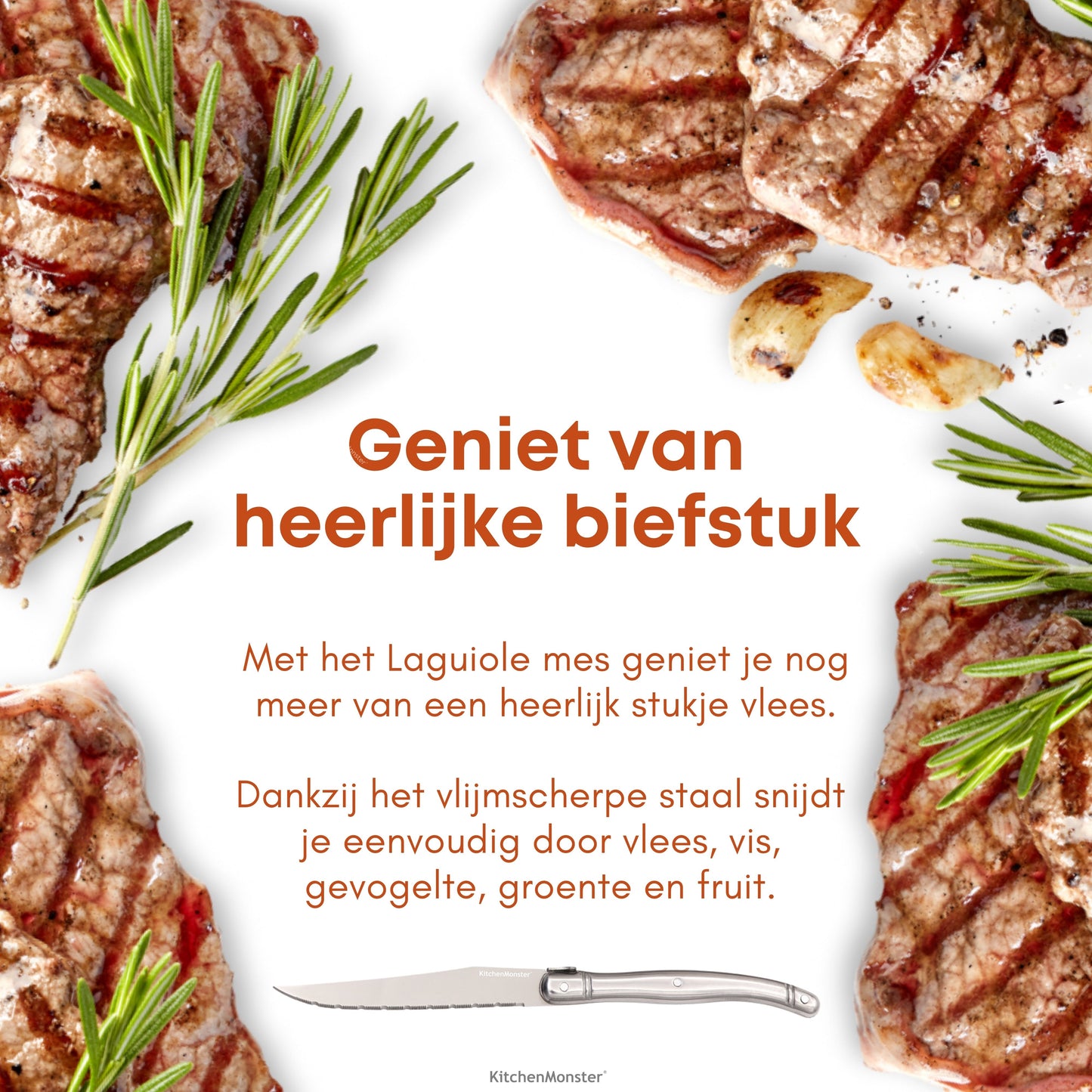 KitchenMonster® Steakmessen set van 6