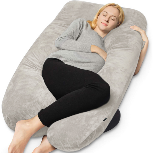 Pregnancy pillow Side sleeping pillow 140x80cm U-shape - light gray