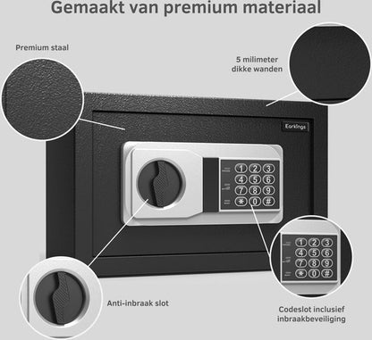 Elektronische Kluis 20x32x20 cm met Cijferslot