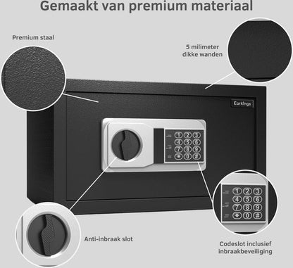 Elektronischer Safe 23x41x33 cm mit Zahlenschloss