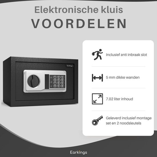 Elektronische Kluis 20x32x20 cm met Cijferslot