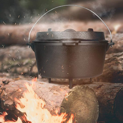 KitchenMonster® Dutch Oven Kookpan - Gietijzeren Pan Ø25.5 met Deksel 5 Liter