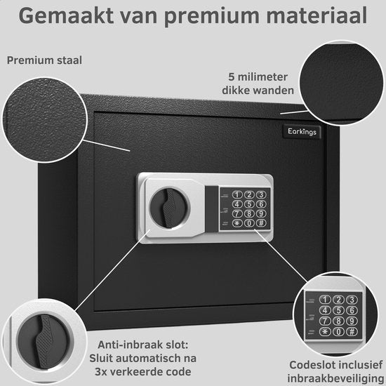 Elektronische Kluis 30x38x30 cm met Cijferslot