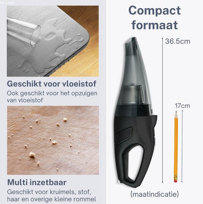 Kruimeldief Stofzuiger Snoerloos 3 Opzetstukken 8kPa