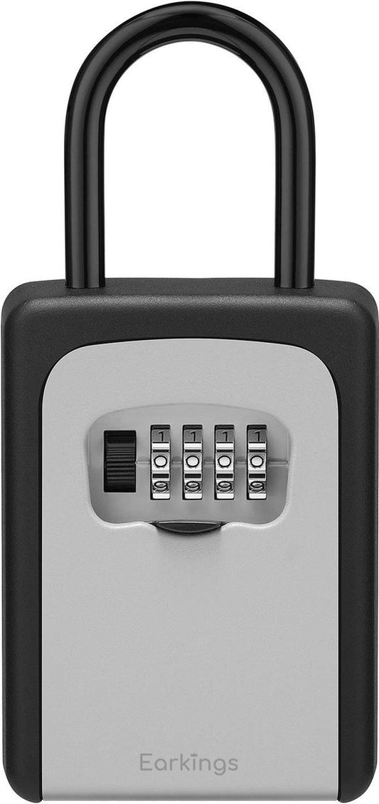 Key Safe Padlock with Code Including Wall Mounting - Grey