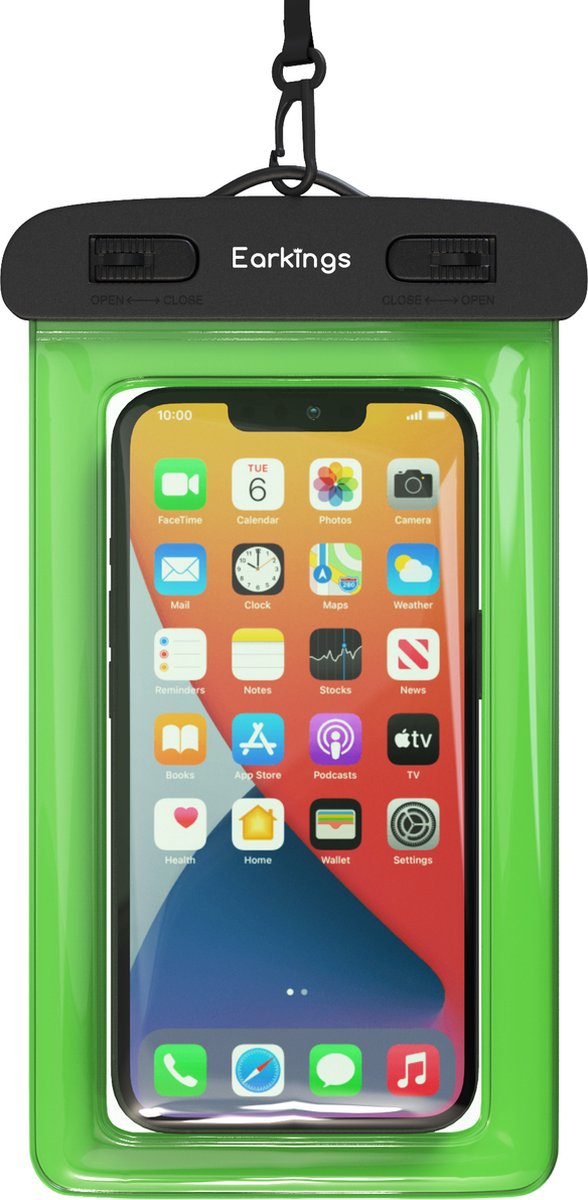 Waterdichte telefoonhoesjes Set van 2 stuks - zwart & groen