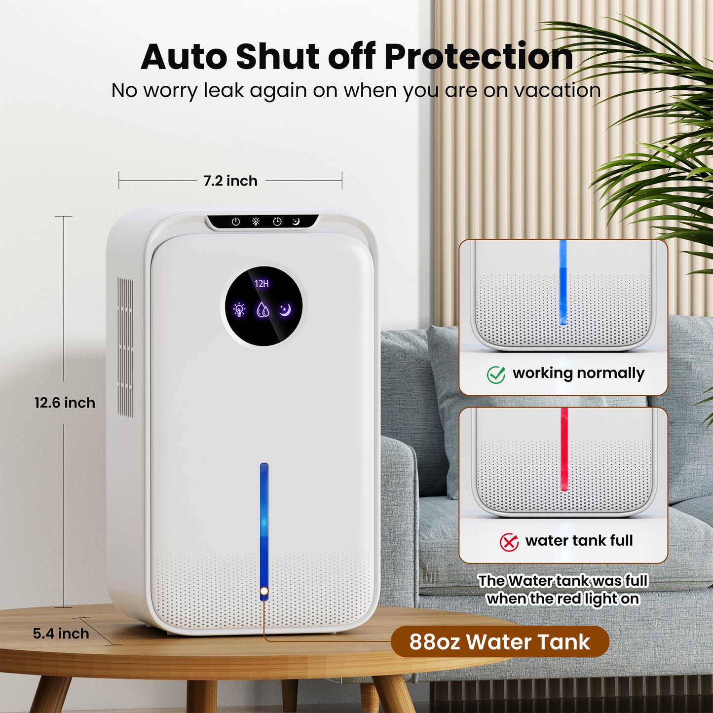 Luchtontvochtiger en Luchtreiniger - Ontvochtigt tot 1L per Dag