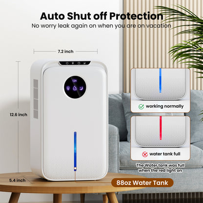 Luchtontvochtiger en Luchtreiniger - Ontvochtigt tot 1L per Dag