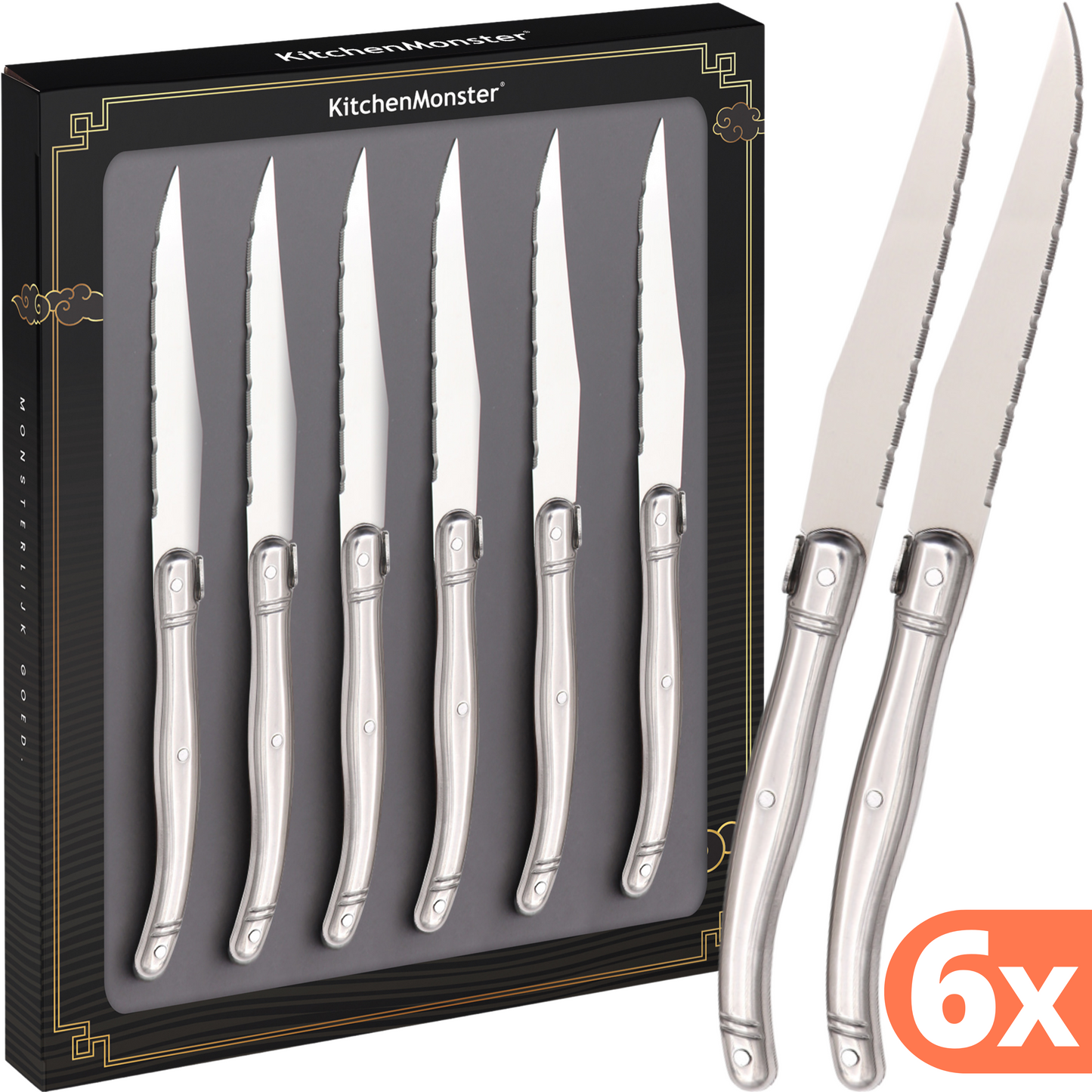 KitchenMonster® Steakmessen set van 6