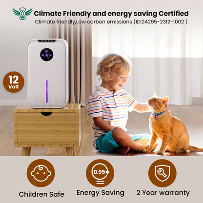 Luchtontvochtiger en Luchtreiniger - Ontvochtigt tot 1L per Dag