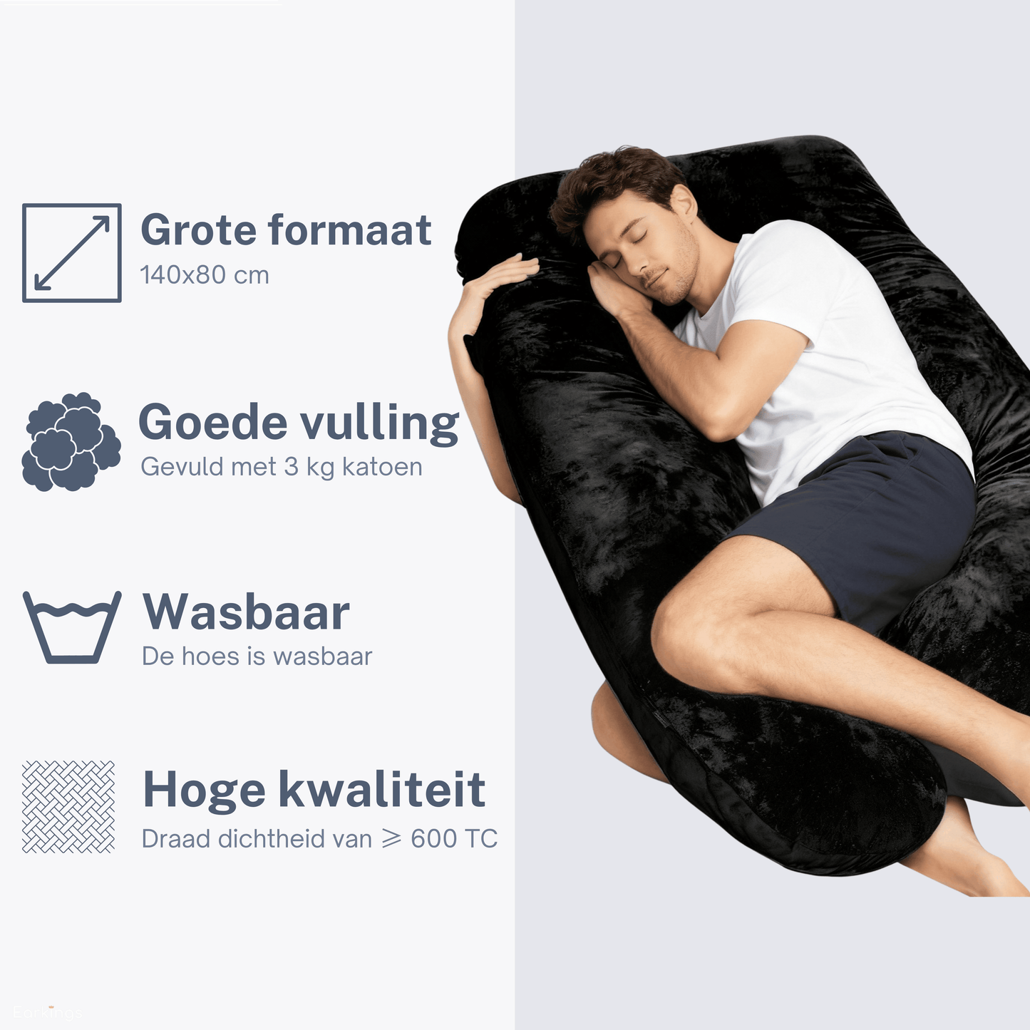 Zijslaapkussen 140x80cm