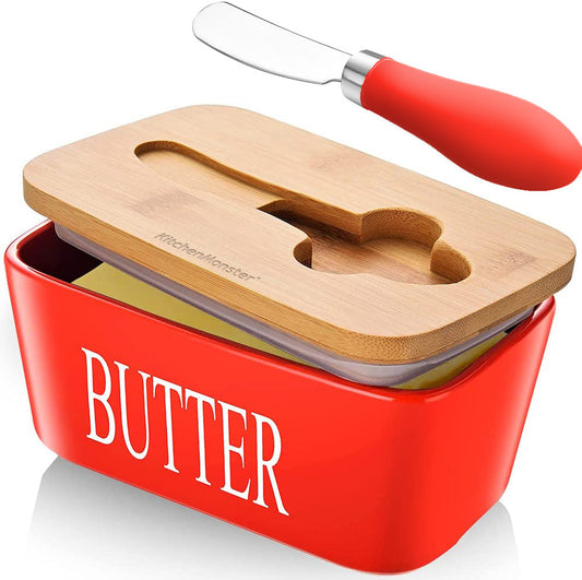 KitchenMonster® Butter Dish Red