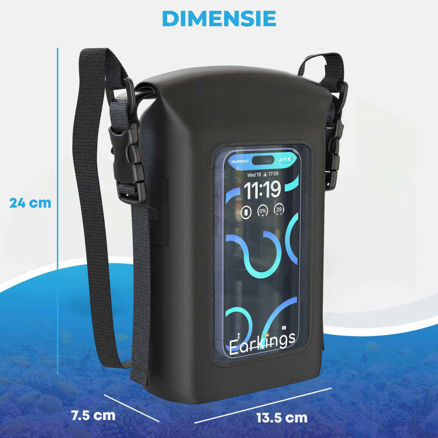 Waterdichte Tas Drybag - 2 Liter met Schouderriem en Handvat