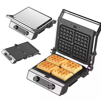 KitchenMonster® Contactgrill Tosti ijzer met Wafelijzer